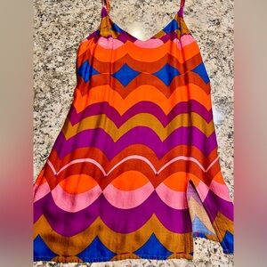 Olivaceous Dress in Orange, Pink, and Purple
